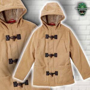 HAWKE & Co. Boys Camel Hooded Wool Blend Insulated Cold Weather Parka Peacoat Ja